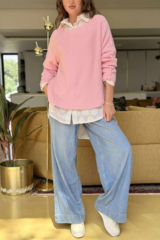 Made in Italy Conrad Body Skim Knit Jumper Sugar /2 ** 